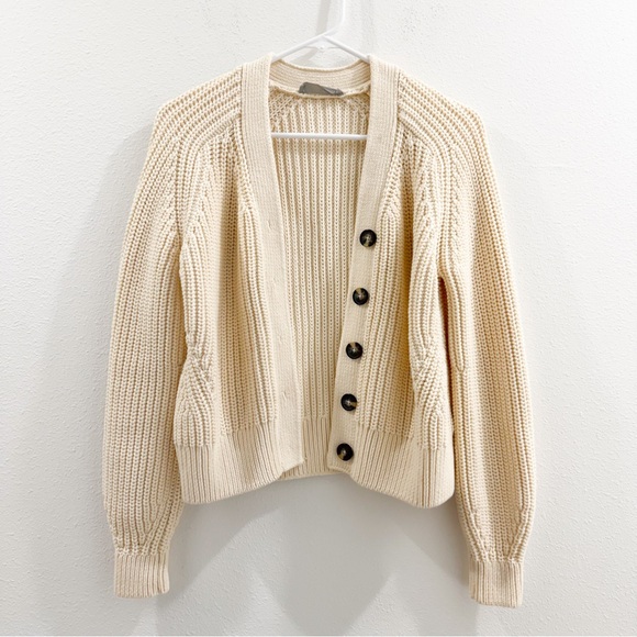 Everlane Cotton Cream Oversized Cardigan S - Picture 3 of 6
